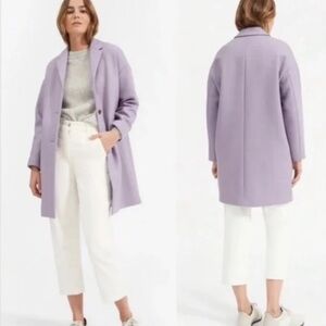 Everlane Soft Purple Cocoon Wool Blend Coat